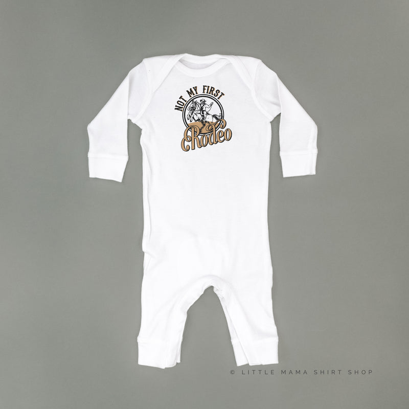 Not My First Rodeo - Distressed Design - One Piece Baby Sleeper