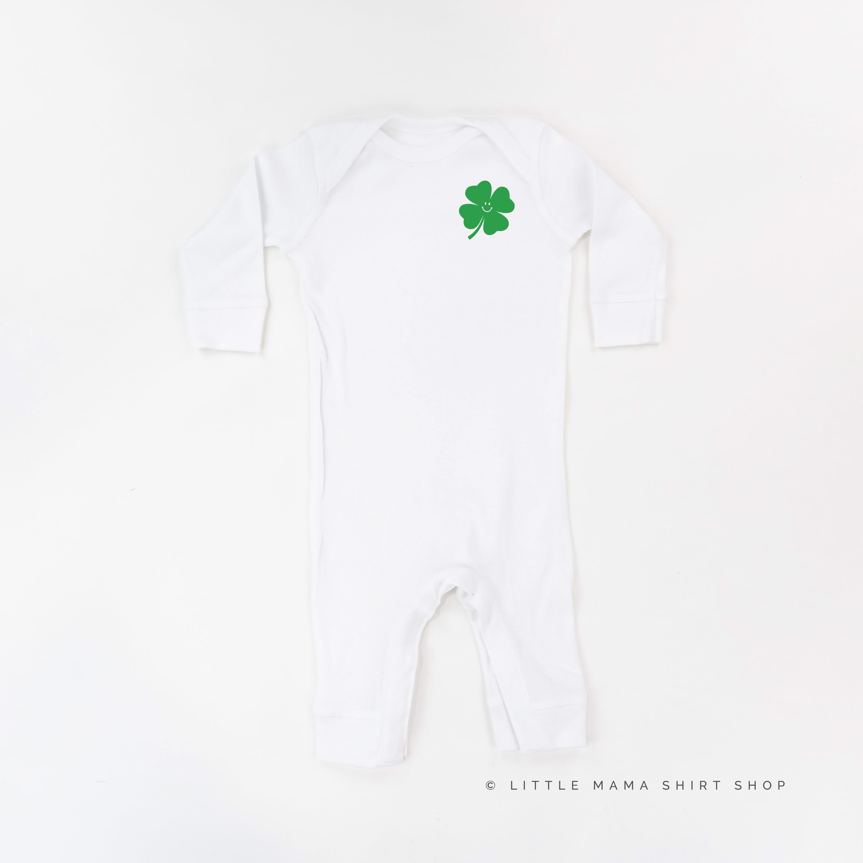 Little Happy Shamrock - It's A Good Day To Have A Lucky Day (pf&b) - Baby Sleeper Little Mama Shirt Shop