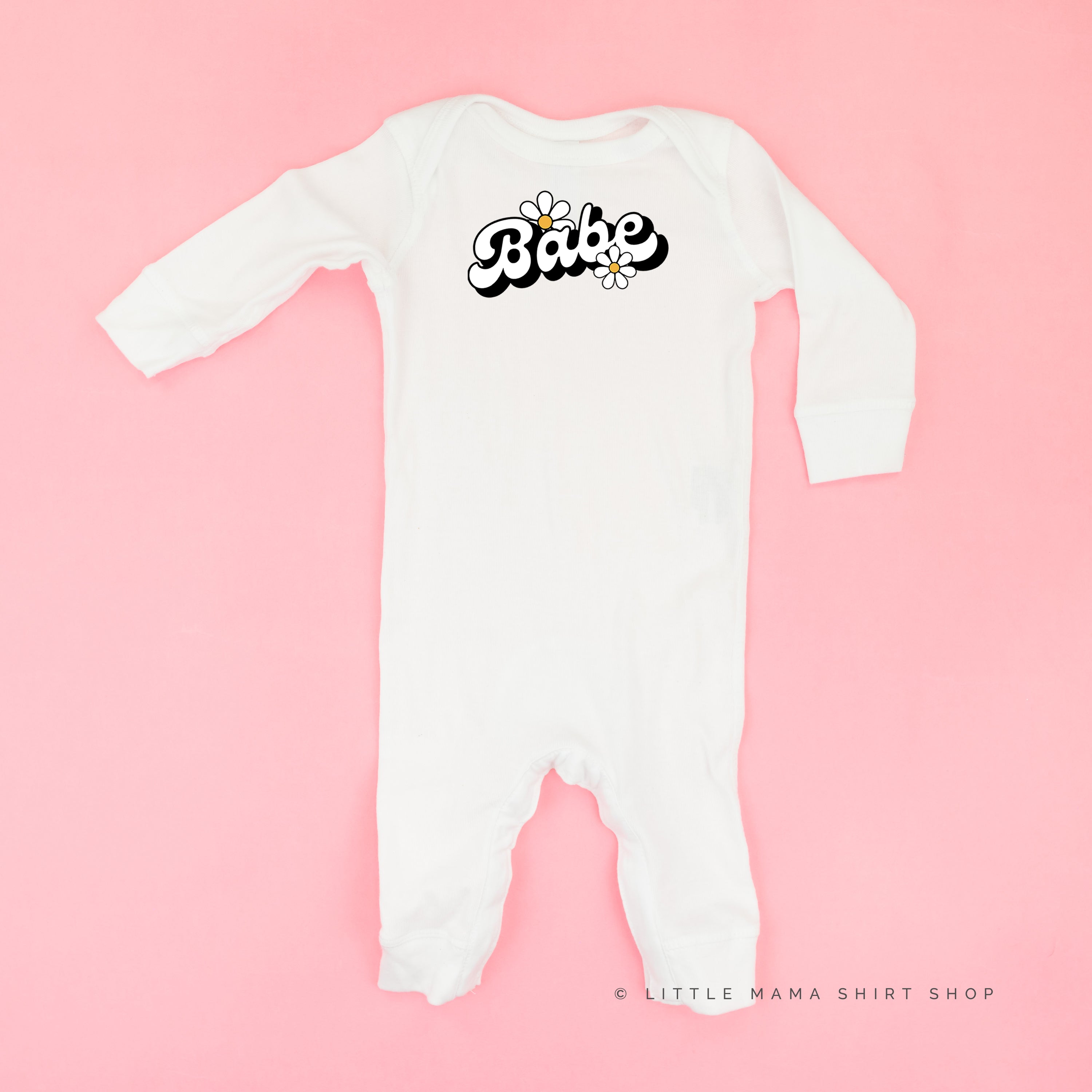 Dasiy - Babe - w/ Full Daisy on Back - Baby Sleeper Little Mama Shirt Shop