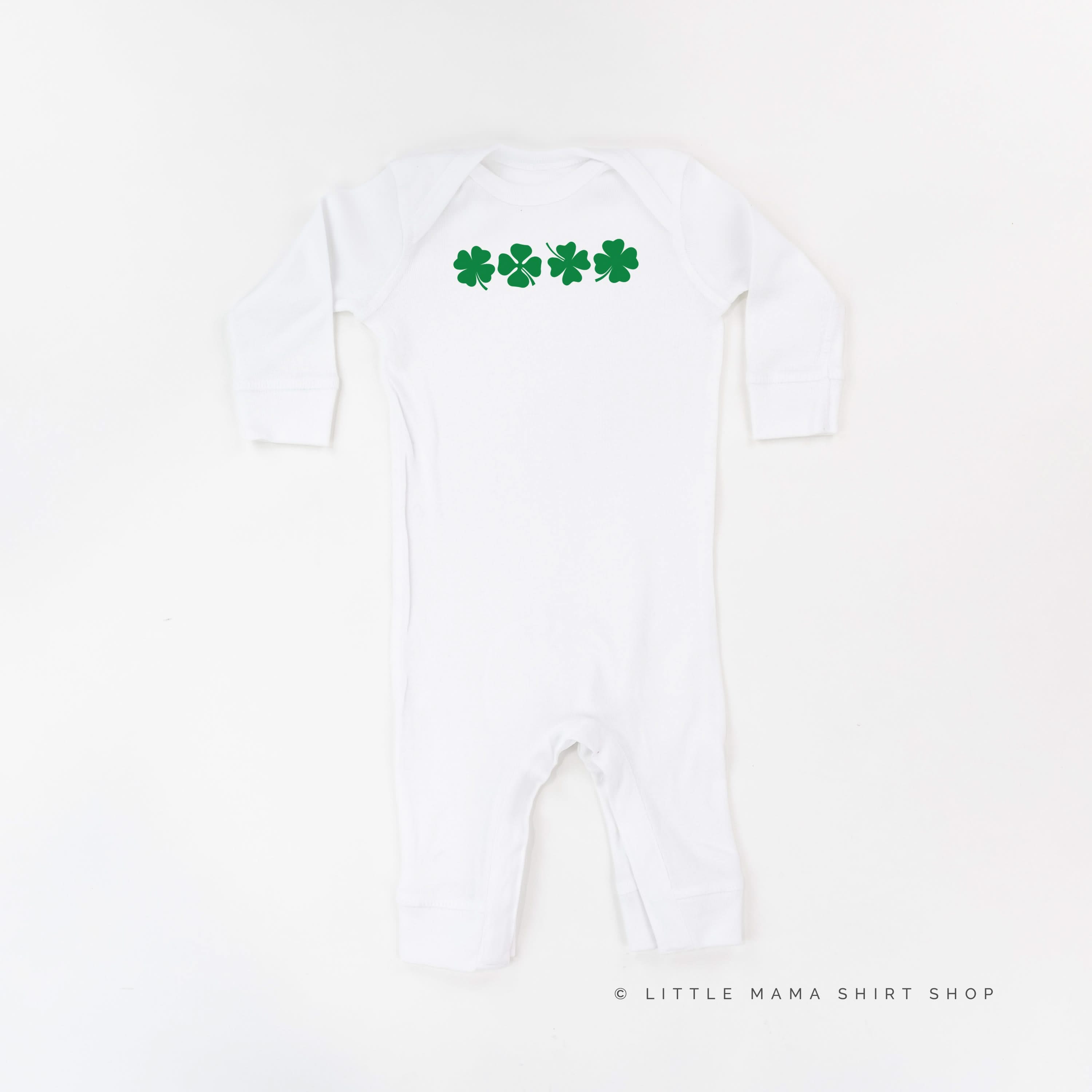 4 Shamrocks - Have a Lucky Day (f&b) - Baby Sleeper Little Mama Shirt Shop