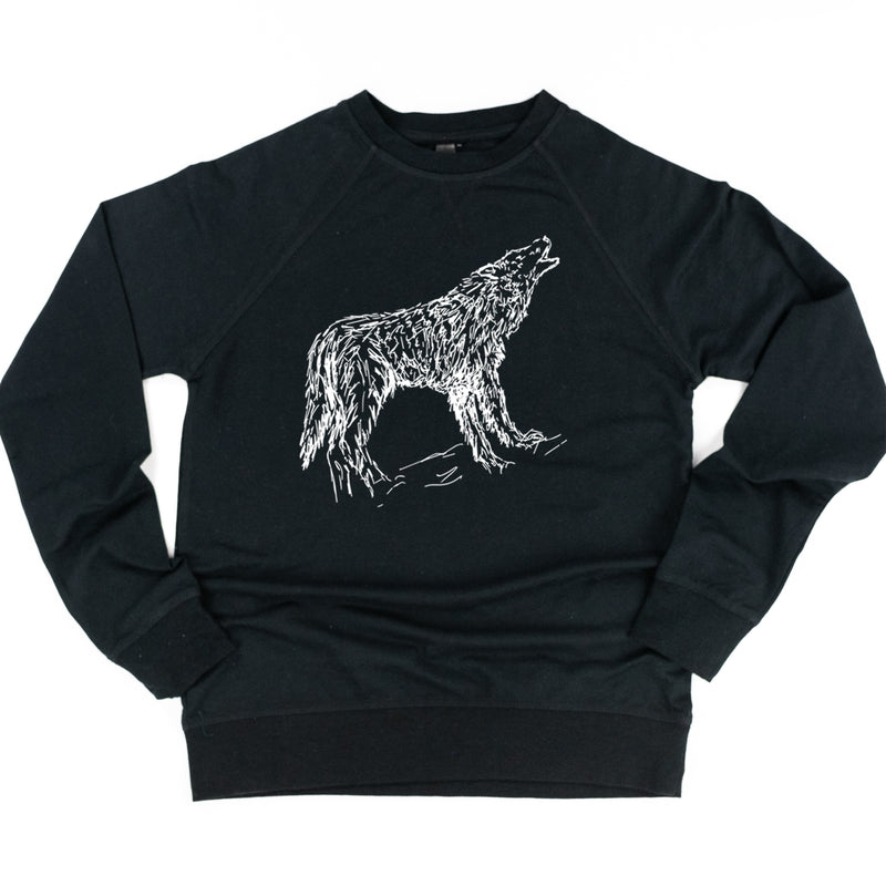 WOLF - HAND DRAWN - Lightweight Pullover Sweater