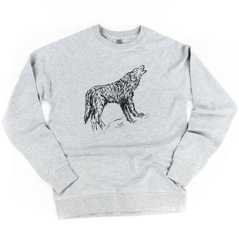 WOLF - HAND DRAWN - Lightweight Pullover Sweater