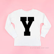 VARSITY INITIALS - Long Sleeve Child Shirt Little Mama Shirt Shop