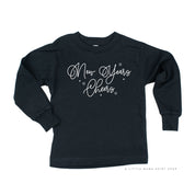 New Years Cheers - Stars/Script - Child LONG SLEEVE Tee Little Mama Shirt Shop