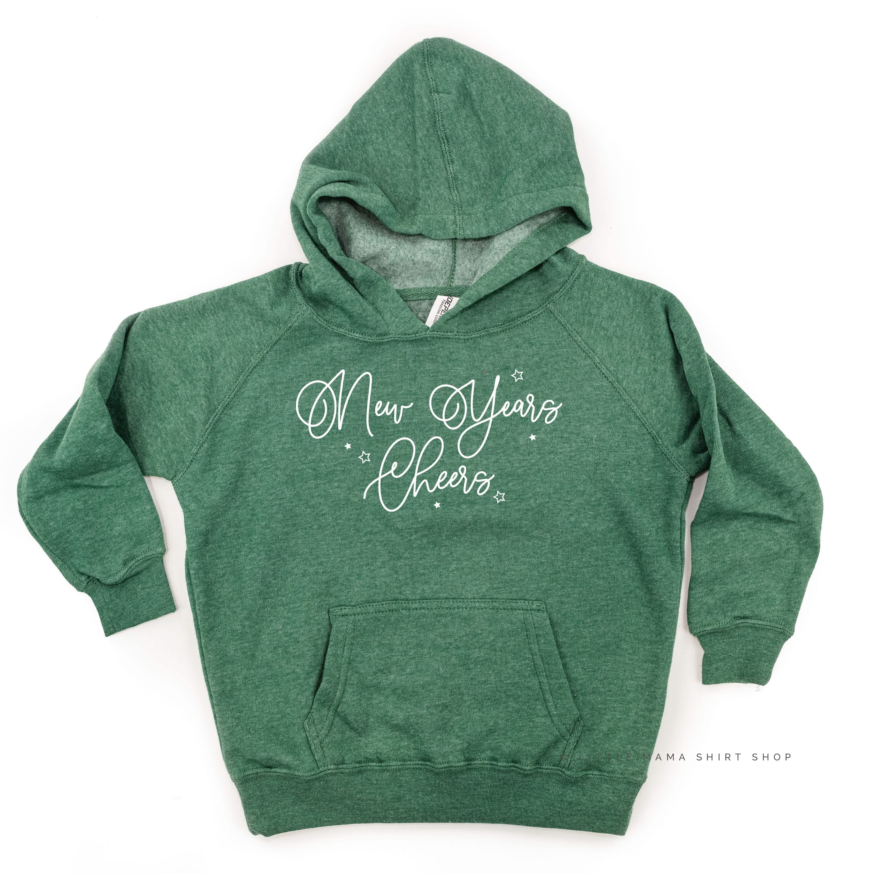 New Years Cheers - Stars/Script - Child HOODIE Little Mama Shirt Shop LLC