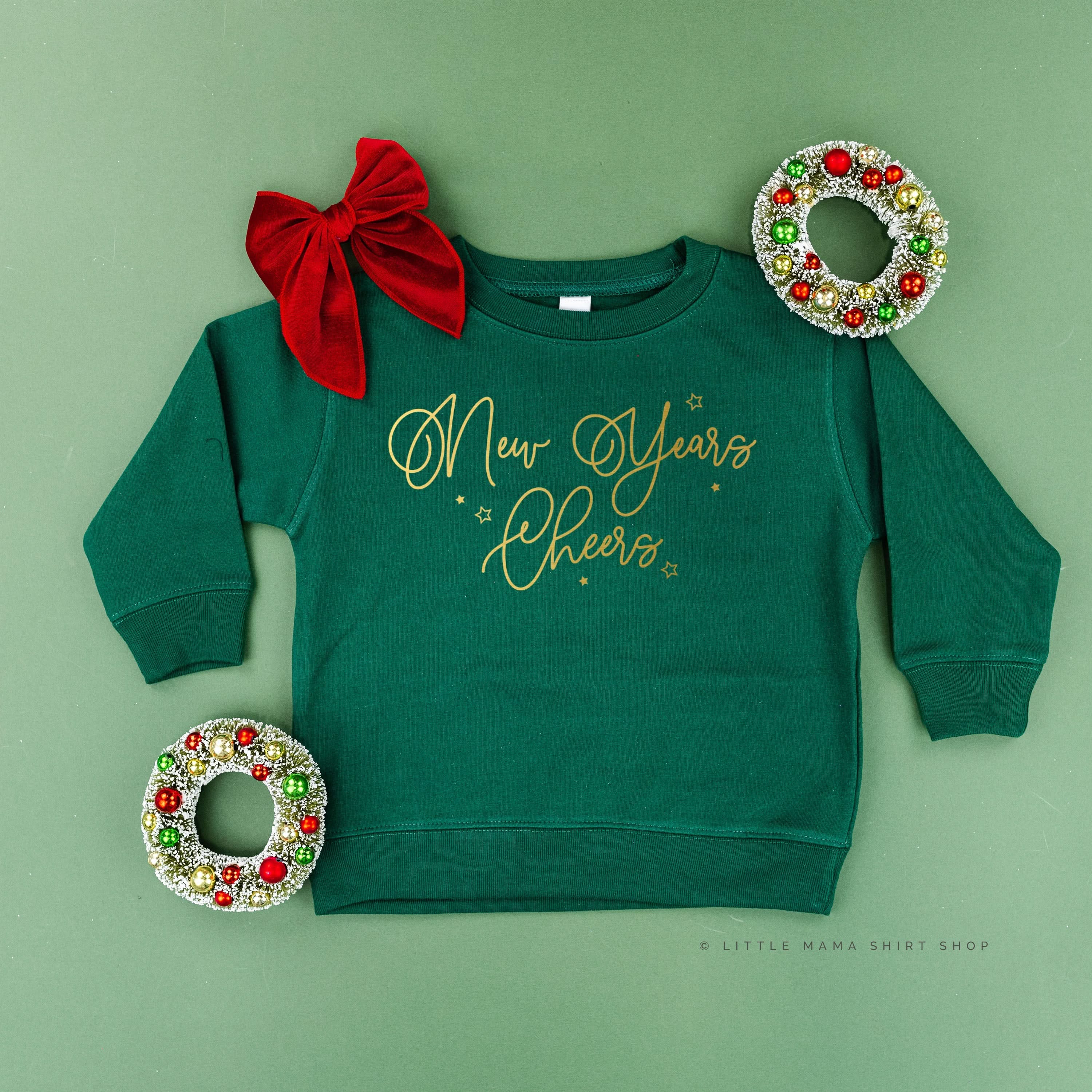 New Years Cheers - Stars/Script - Child Sweater Little Mama Shirt Shop