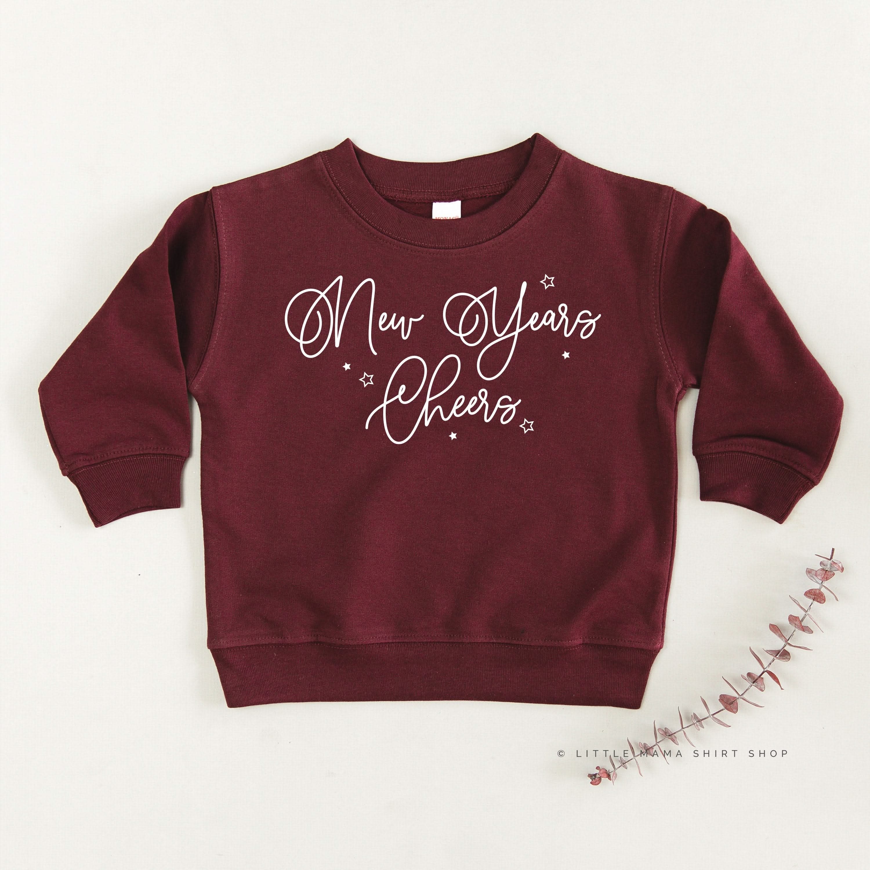 New Years Cheers - Stars/Script - Child Sweater Little Mama Shirt Shop