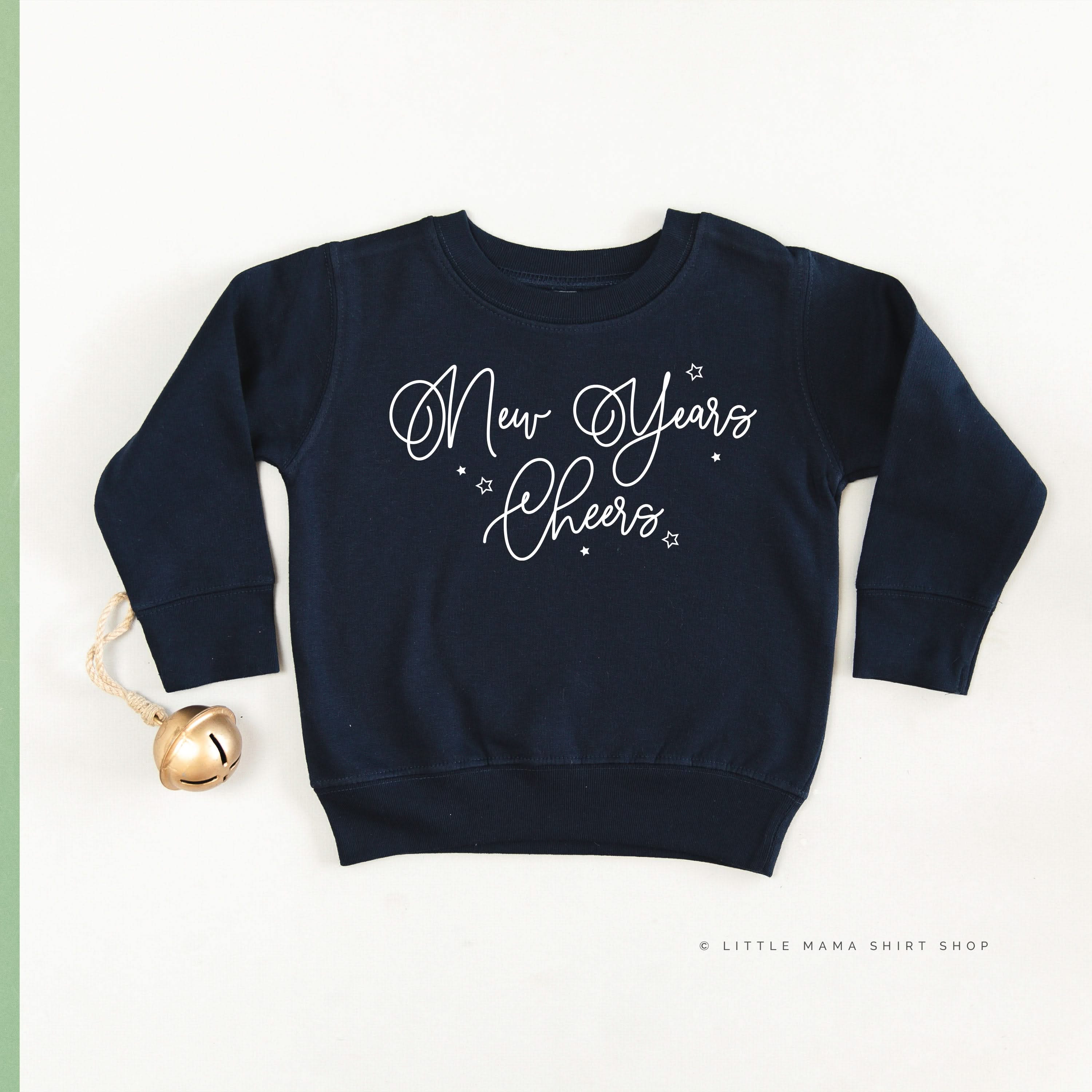 New Years Cheers - Stars/Script - Child Sweater Little Mama Shirt Shop