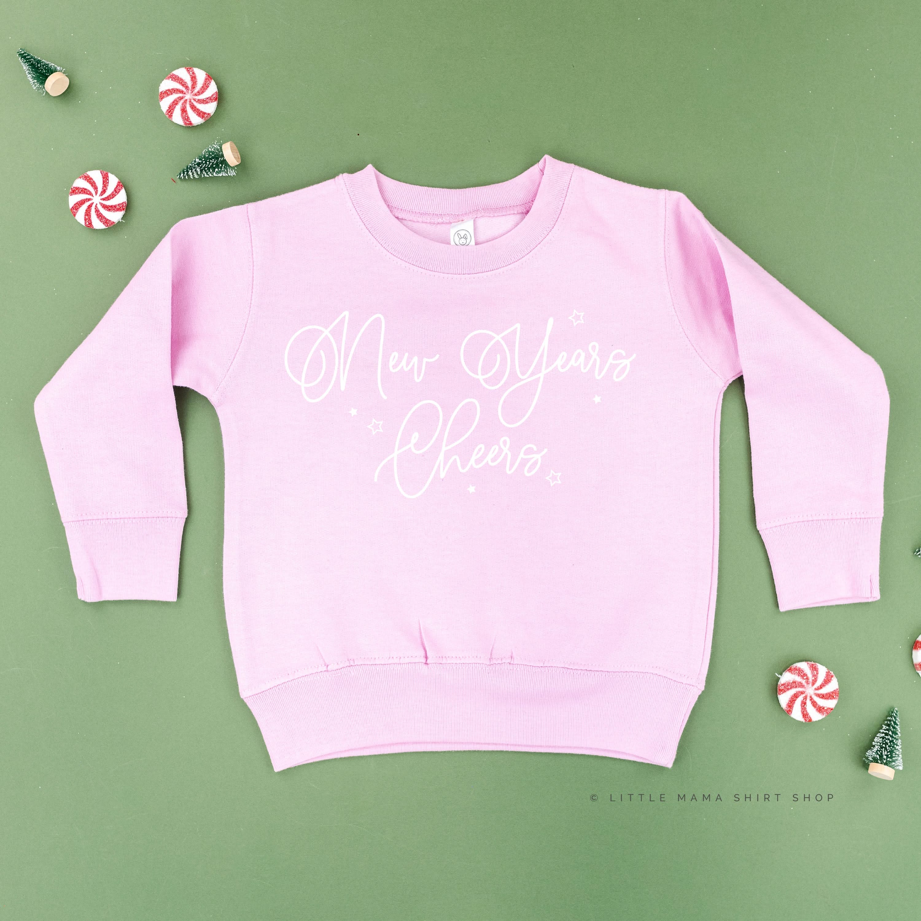 New Years Cheers - Stars/Script - Child Sweater Little Mama Shirt Shop