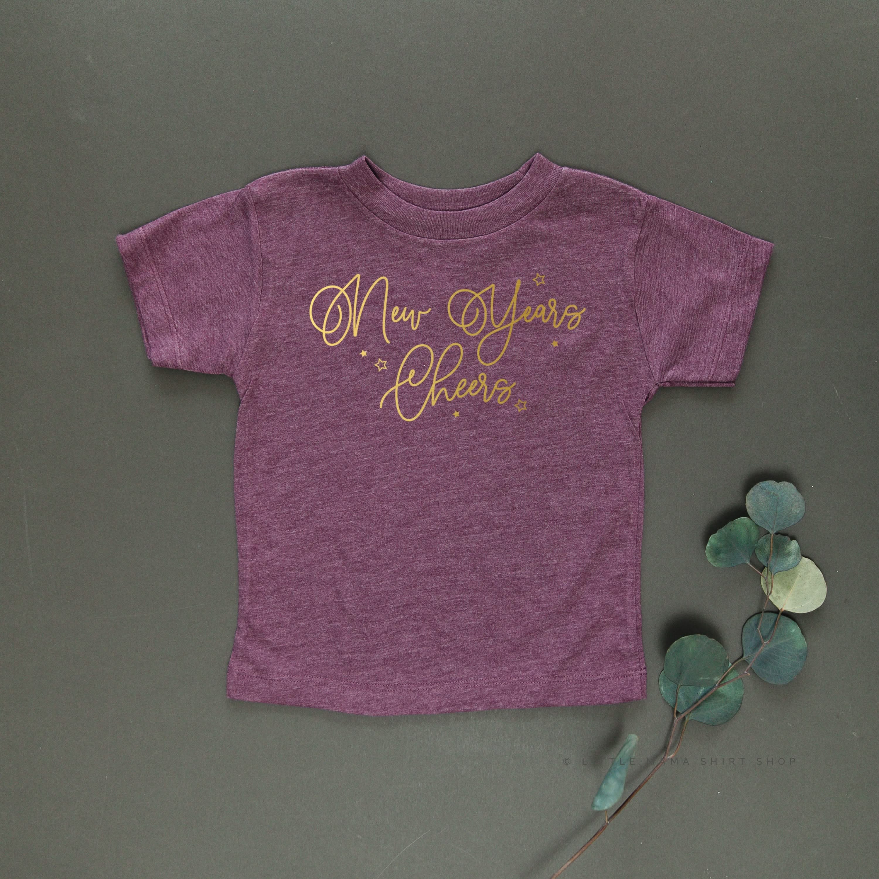 New Years Cheers - Stars/Script - Child Tee Little Mama Shirt Shop