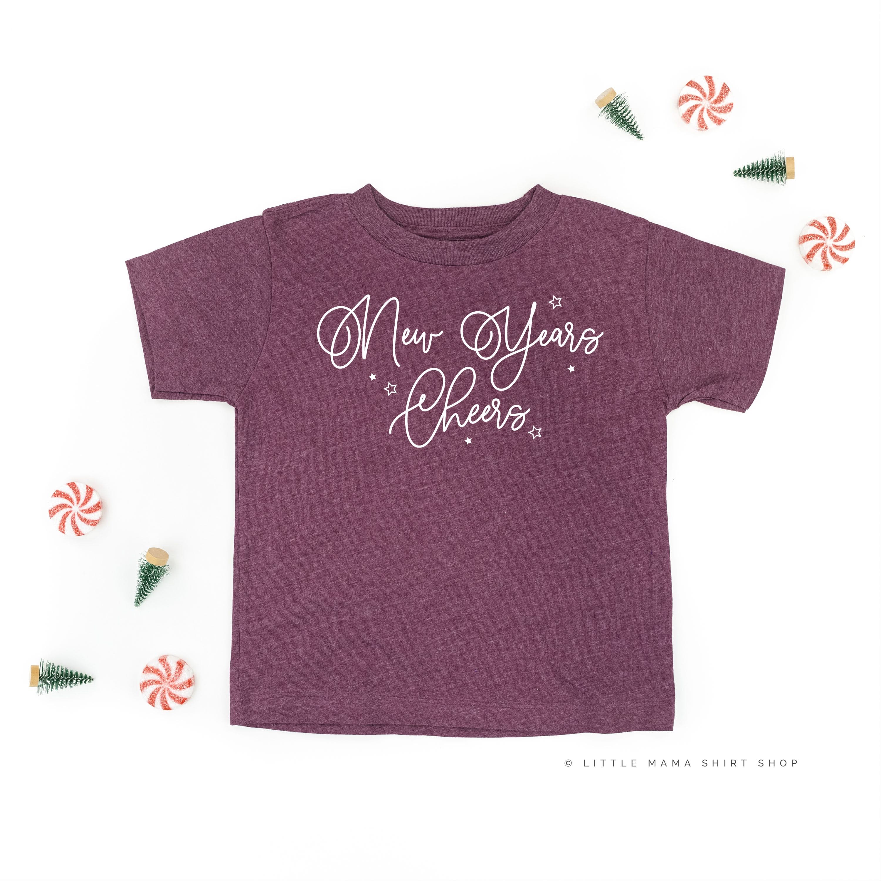 New Years Cheers - Stars/Script - Child Tee Little Mama Shirt Shop
