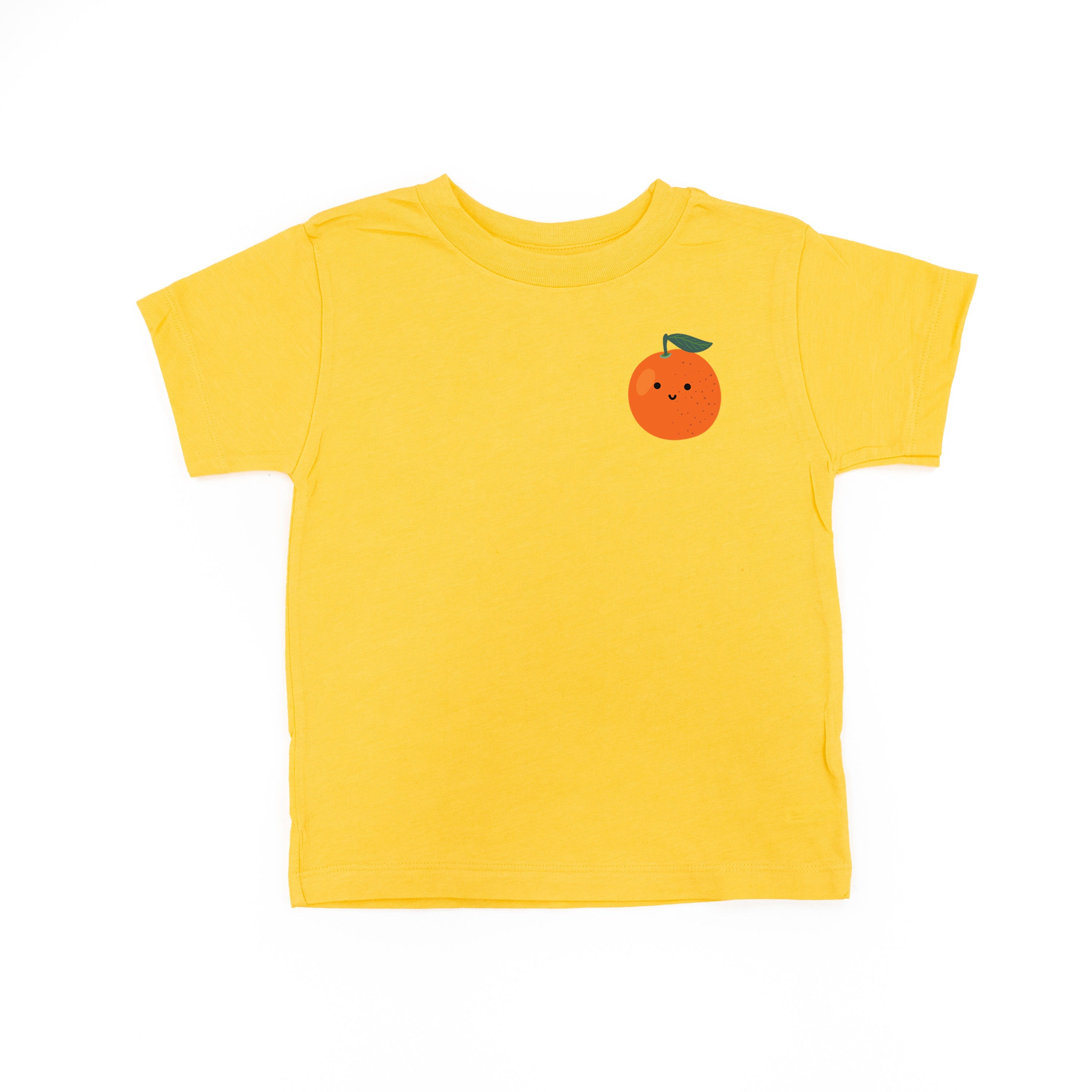 Pocket Fruit (Front) w/ Group of Smiley Fruit (Back) - Short Sleeve Child Tee Little Mama Shirt Shop