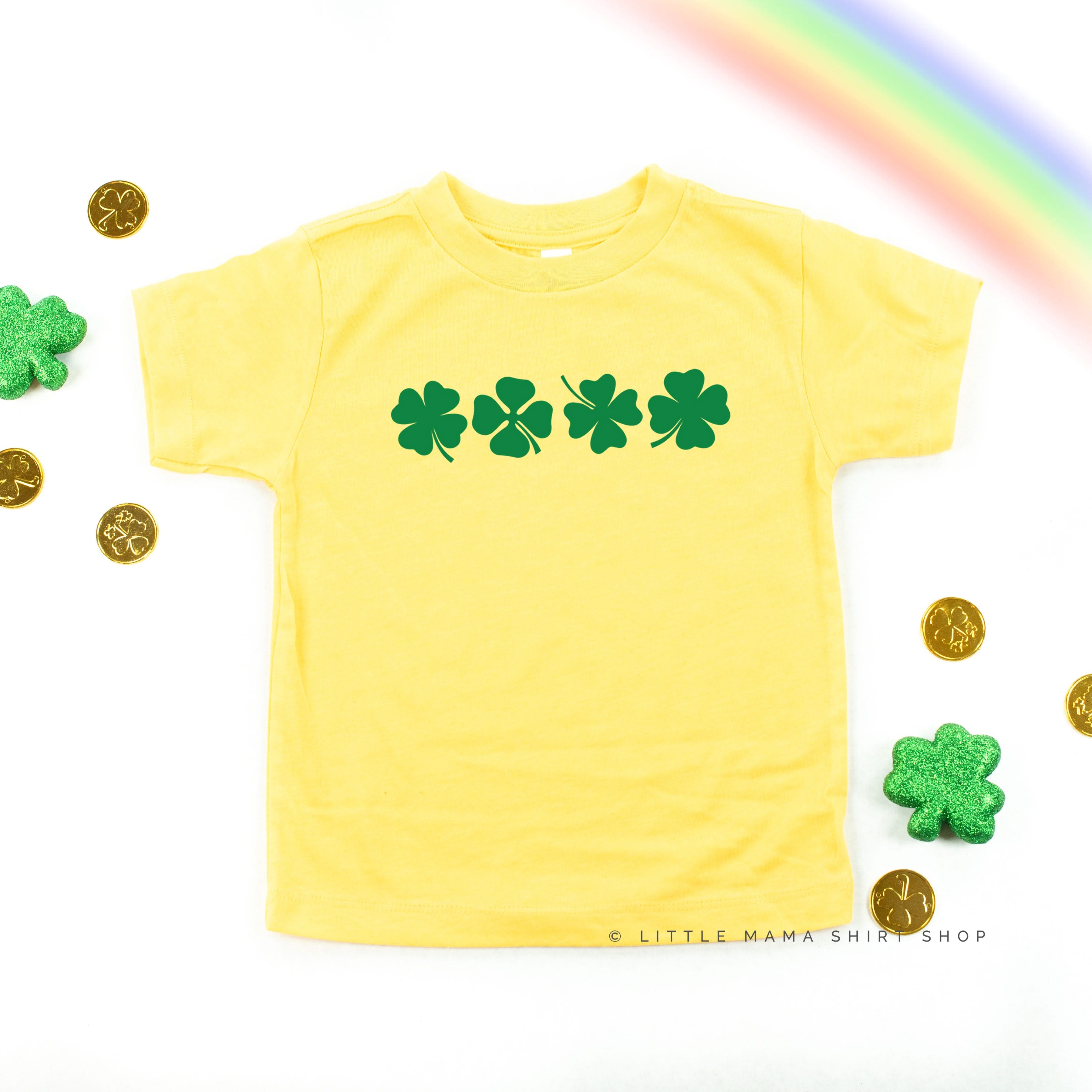 4 Shamrocks - Have a Lucky Day (f&b) - Child Tee Little Mama Shirt Shop