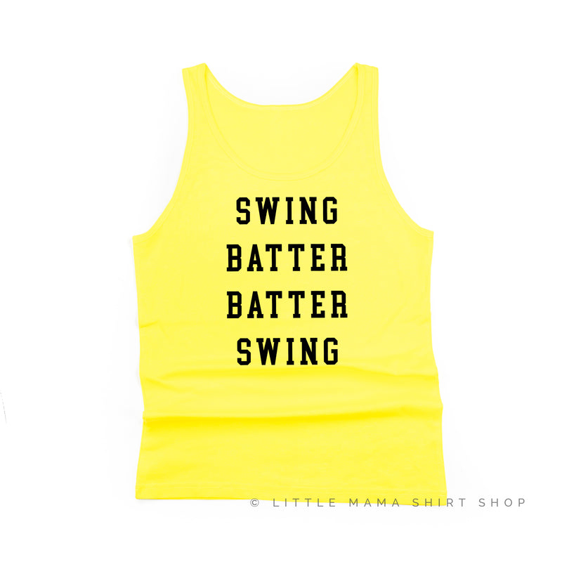 Swing Batter Batter Swing - Baseball Detail on Back - Unisex Jersey Tank