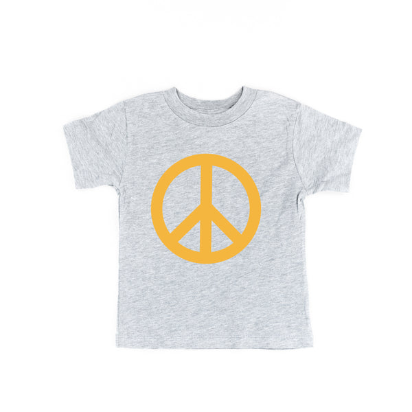 Peace Sign - Full Size Design on Front (Yellow) - Short Sleeve Child Shirt