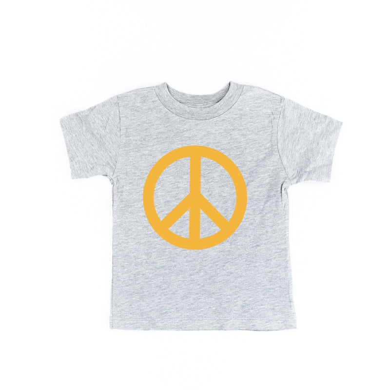 Peace Sign - Full Size Design on Front (Yellow) - Short Sleeve Child Shirt