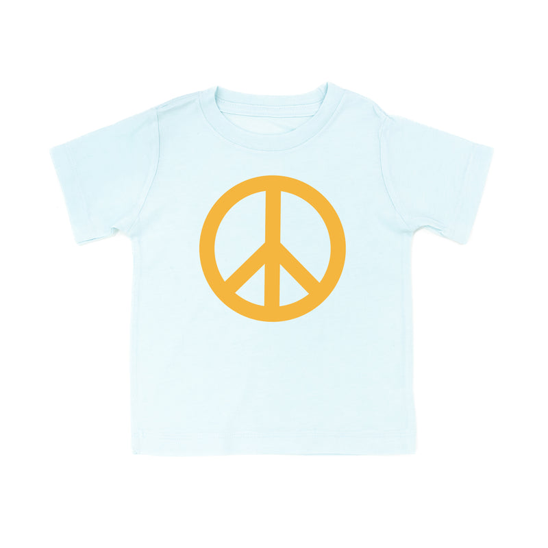 Peace Sign - Full Size Design on Front (Yellow) - Short Sleeve Child Shirt